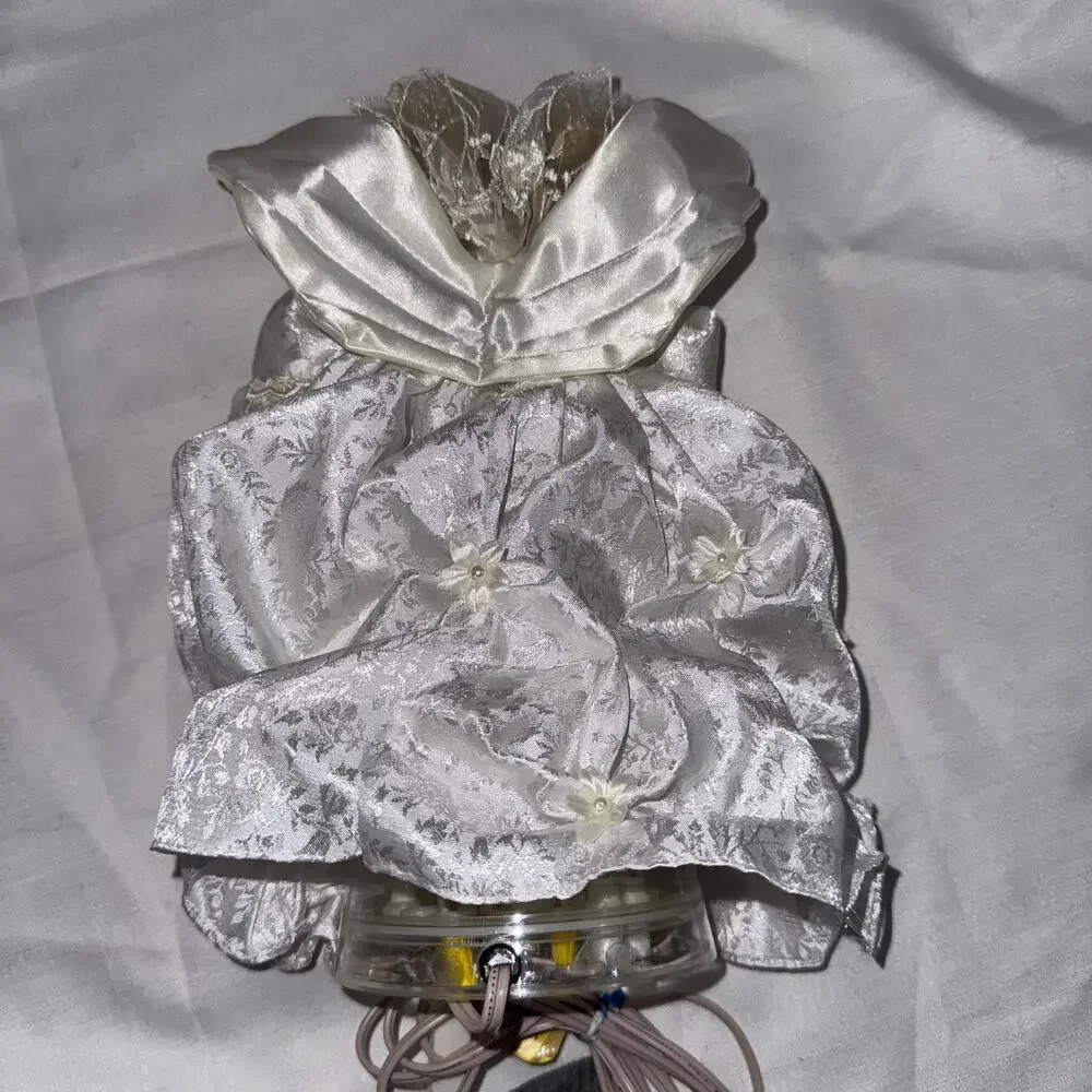 Vintage Animated Lighted‎ Angel Tree Topper Christmas Moving Head Hands Wings